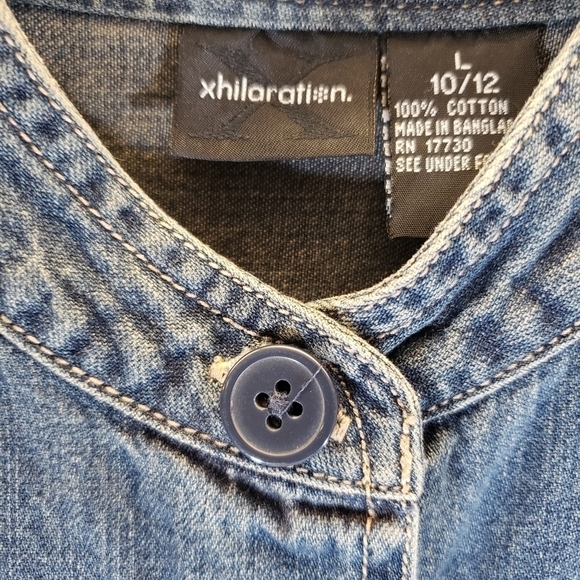 Xhilaration Big Girls Blue Jean Lightweight Jacket Sz L 10/12 - Picture 3 of 6